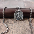 Sterling Silver Archangel Michael Pendant Necklace: Handmade Religious Gift