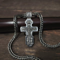 Sterling Silver Orthodox Crucifix Jesus Cross Necklace Archangel Saint Michael - Religious Pendant