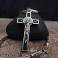 Personalized Saint Benedict Crucifix Necklace: Sterling Silver & Ebony Wood