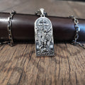 Sterling Silver Archangel Saint Michael Necklace: Handmade St. Benedict Exorcism Cross