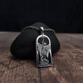 Sterling Silver Archangel Saint Michael Necklace: Handmade St. Benedict Exorcism & Ebony Wood