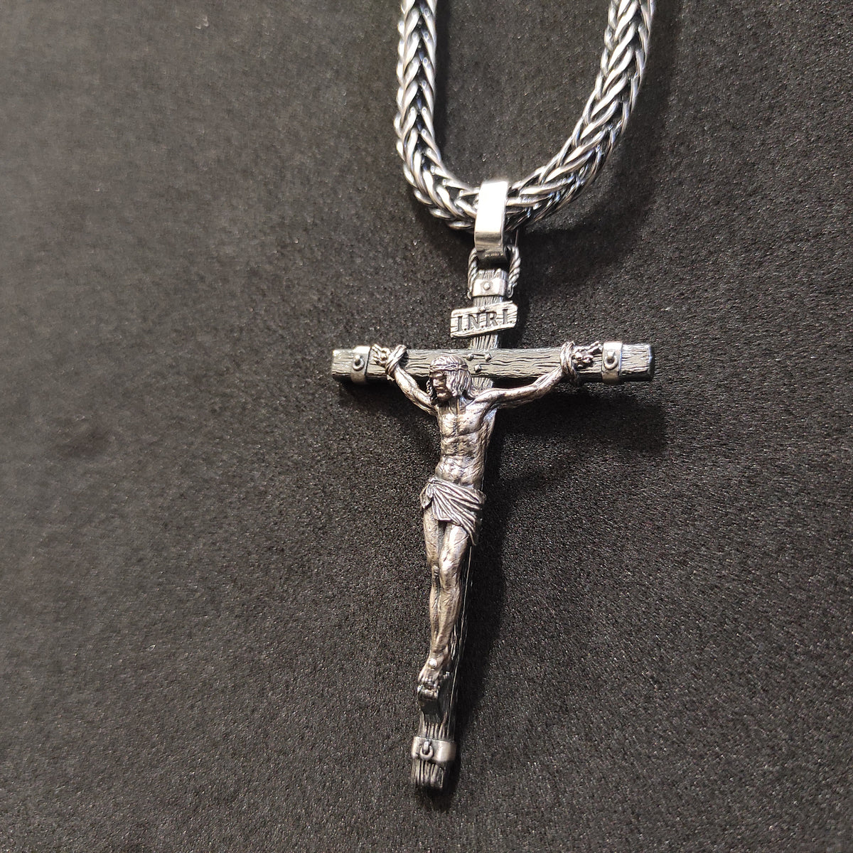 Personalized Sterling Silver Jesus Cross Necklace: Handmade Religious Gift