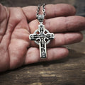 Sterling Silver Orthodox Cross Necklace - Archangel Michael, Ebony Wood