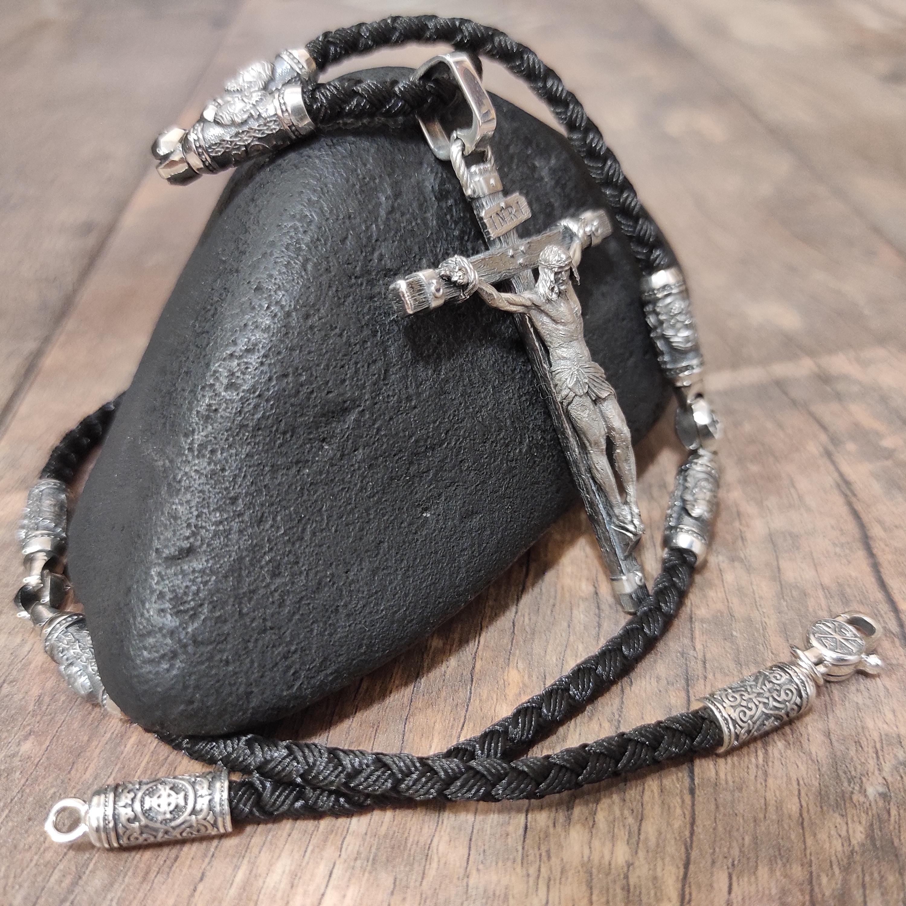 Personalized Sterling Silver Jesus Cross Necklace: Handmade Religious Pendant