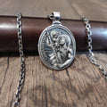 Personalized St. Christopher Sterling Silver Necklace: Handmade Catholic Pendant