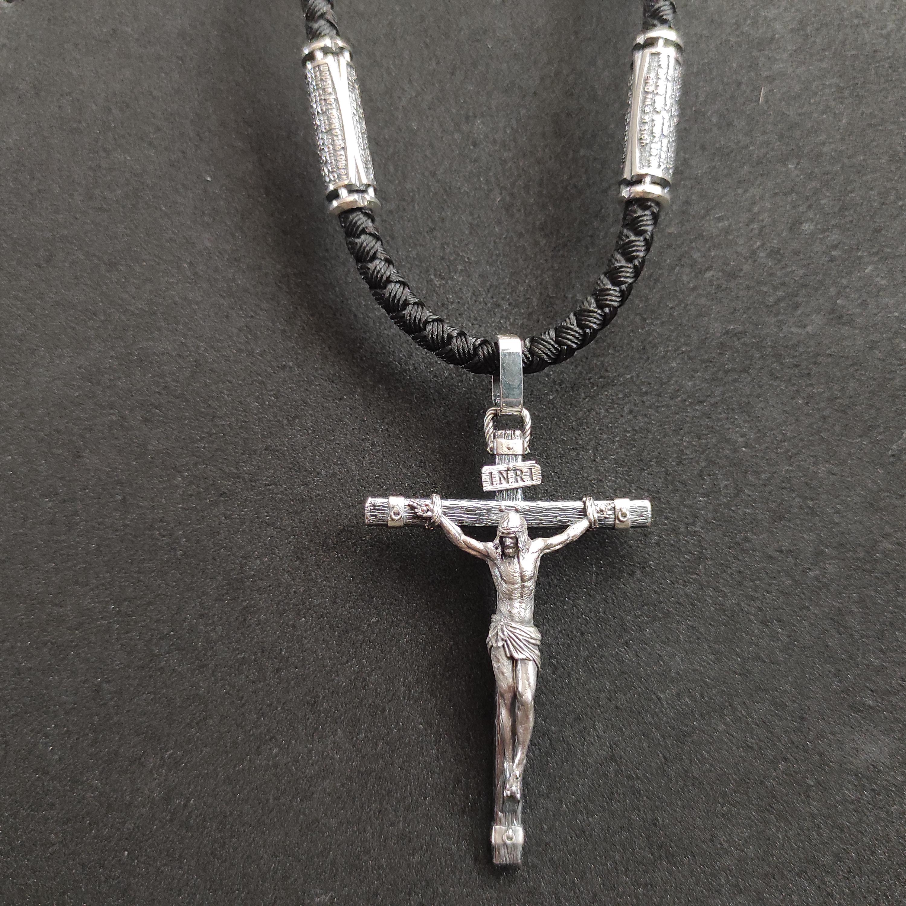 Personalized Sterling Silver Jesus Cross Necklace: Handmade Religious Gift