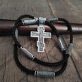 Sterling Silver Orthodox Crucifix Necklace: Psalm 90 Text