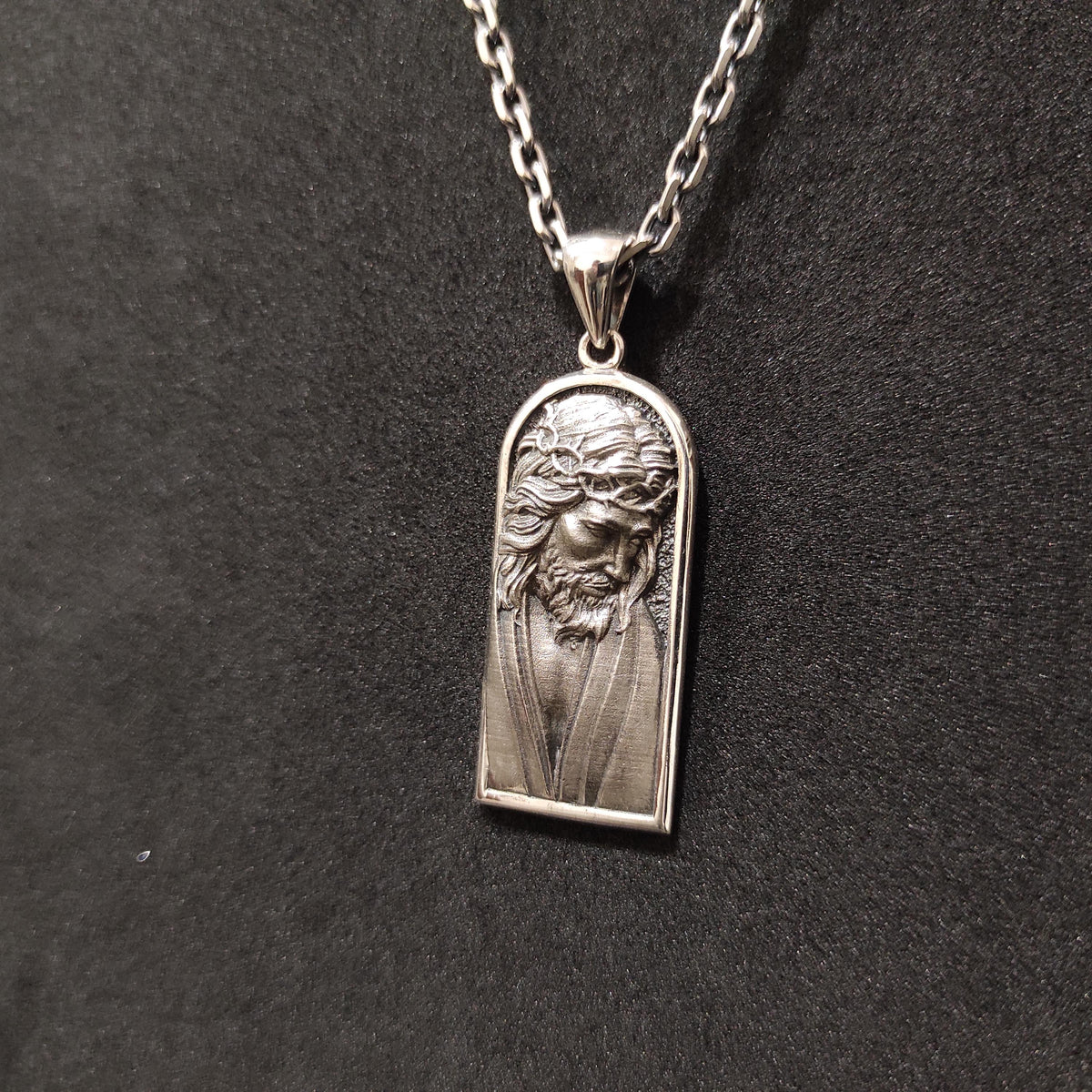 Personalized Sterling Silver Jesus Cross Necklace: Christian Religious Gift