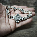Handmade St. Benedict Silver Bracelet: Religious Exorcism Gift
