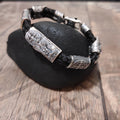 Silver Archangel Saint Michael Bracelet: St. Benedict Exorcism Cross Medal